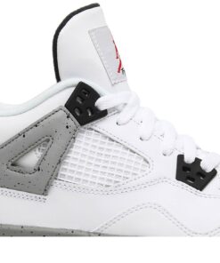 Alternative view of (Grade School) Air Jordan 4 Retro OG BG 2016 White Cement 836016-192 Nicesnk