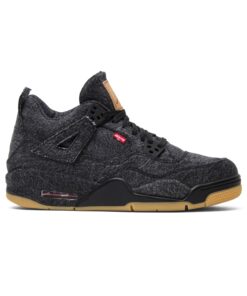 (Grade School) Levis x Air Jordan 4 Retro Black Denim (Levis Tag) AQ9103-001 Nicesnk