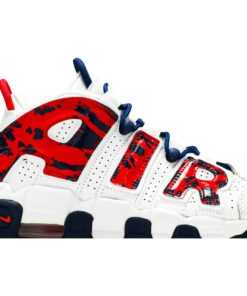 Alternative view of (Grade School) Nike Air More Uptempo 'White Blue Red Camo' CZ7885-100