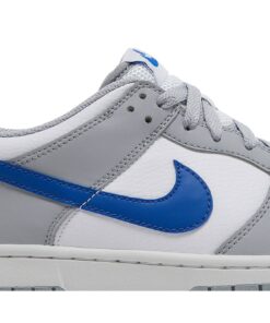 Alternative view of (Grade School) Nike Dunk Low Wolf Grey Royal FN3878-001 Nicesnk