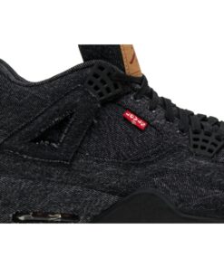 Alternative view of Levis x Air Jordan 4 Retro Black Denim (Blank Tag) AO2571-001 Nicesnk