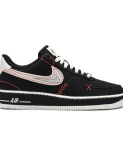 Nike Air Force 1 07 LV8 Crimson Exposed Stitching CU6646-001 Nicesnk