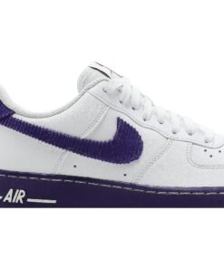 Alternative view of Nike Air Force 1 07 LV8 EMB White Court Purple DB0264-100 Nicesnk