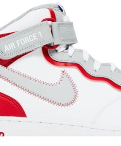Alternative view of Nike Air Force 1 Mid Athletic Club White Red DH7451-100 Nicesnk