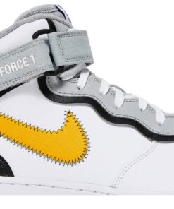 Alternative view of Nike Air Force 1 Mid Athletic Club White Yellow DH7451-101 Nicesnk