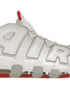 Nike Air More Uptempo 96 White Grey Fog University Red DX8965-100 Nicesnk
