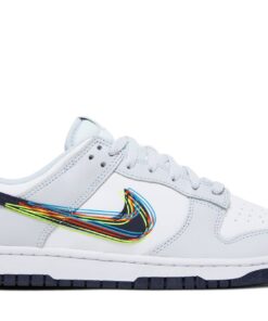 Nike Dunk Low 3D Swoosh White Grey Navy DV6482-100 Nicesnk
