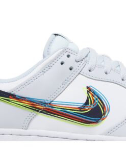 Alternative view of Nike Dunk Low 3D Swoosh White Grey Navy DV6482-100 Nicesnk