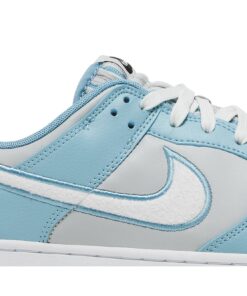Alternative view of Nike Dunk Low Retro Fleece Swoosh Worn Blue FB1871-011 Nicesnk