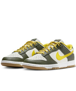Alternative view of Nike Dunk Low Retro PRM 'Cargo Khaki Vivid Sulfur'