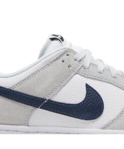 Alternative view of Nike Dunk Low White Grey Navy Aqua Mini Swoosh FJ4227-001 Nicesnk