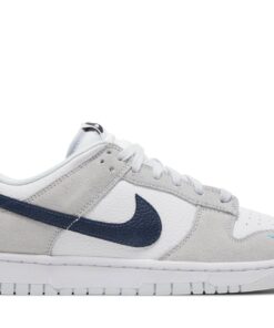 Nike Dunk Low White Grey Navy Aqua Mini Swoosh FJ4227-001 Nicesnk