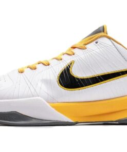 Nike Zoom Kobe 5 White Black Del Sol Metallic Silver 386430-104 Nicesnk