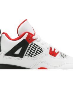 Alternative view of (Preschool) Air Jordan 4 Retro OG 'Fire Red' 2020 BQ7669-160