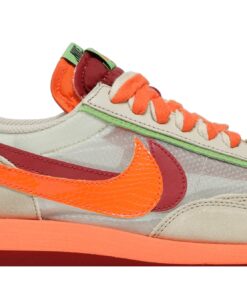 Alternative view of sacai x CLOT x Nike LDWaffle Net Orange Blaze DH1347-100 Nicesnk