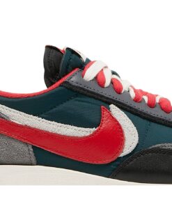 Alternative view of sacai x UNDERCOVER x Nike LDWaffle Midnight Spruce University Red DJ4877-300 Nicesnk