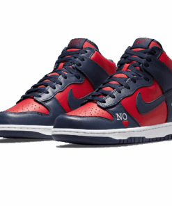 Alternative view of Supreme x Nike Dunk High SB 'By Any Means - Red Navy'