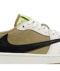 Alternative view of Travis Scott x Air Jordan 1 Low Golf Neutral Olive FZ3124-200 Nicesnk