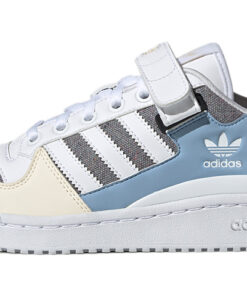 (Women) adidas originals Forum Low Wear-resistant Non-Slip Casual Skateboarding Shoes White Blue Gray GZ4405 Nicesnk