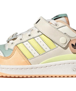(Women) adidas originals Forum Low White Light Orange Cream Yellow Green GW4427 Nicesnk