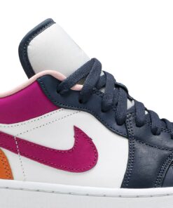 Alternative view of (Women) Air Jordan 1 Low SE 'Mismatched - Purple Magenta' DJ4342-400