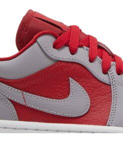Alternative view of (Women) Air Jordan 1 Low SE 'Split - Gym Red Cement Grey' DR0502-600