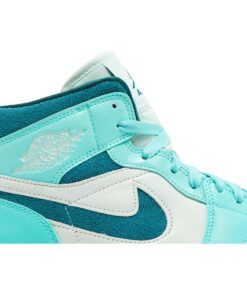 Alternative view of (Women) Air Jordan 1 Mid 'Bleached Turquoise' DZ3745-300
