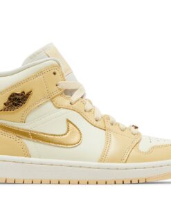 (Women) Air Jordan 1 Mid 'Pale Vanilla Gold' FB9892-200