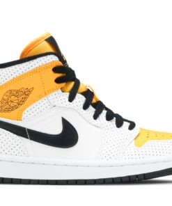(Women) Air Jordan 1 Mid 'Perforated - White University Gold' BQ6472-107