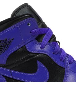 Alternative view of (Women) Air Jordan 1 Mid 'Purple and Black' BQ6472-051