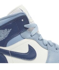 Alternative view of (Women) Air Jordan 1 Mid 'Sail Diffused Blue' BQ6472-140