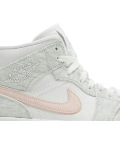 Alternative view of (Women) Air Jordan 1 Mid SE White Light Iron Ore DN4045-001 Nicesnk