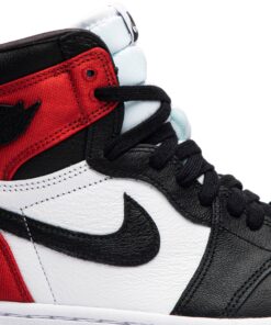 Alternative view of (Women) Air Jordan 1 Retro High Satin Black Toe CD0461-016 Nicesnk