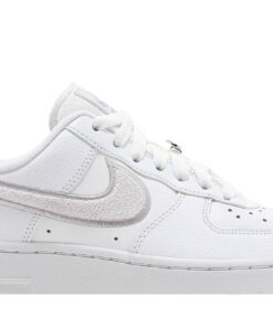 Alternative view of (Women) Nike Air Force 1 07 Essential Chenille Swoosh - White Lilac DN5056-100 Nicesnk