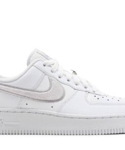 (Women) Nike Air Force 1 07 Essential Chenille Swoosh - White Lilac DN5056-100 Nicesnk