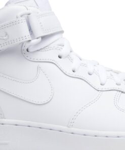 Alternative view of (Women) Nike Air Force 1 Mid 07 Leather 'Triple White' 366731-100