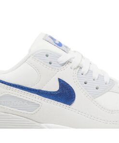Alternative view of (Women) Nike Air Max 90 'White Metallic Blue' DX0115-100