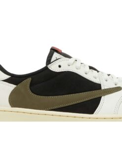 Alternative view of (Women) Travis Scott x Air Jordan 1 Low OG Olive DZ4137-106 Nicesnk