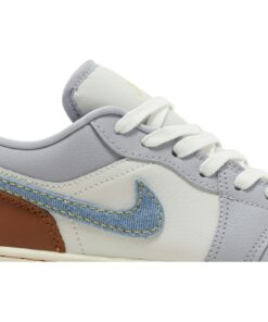 Alternative view of (Youth) Air Jordan 1 Low SE 'Sashiko' FZ5046-041