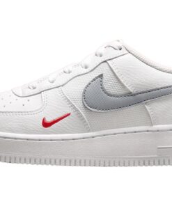 (Youth) Nike Air Force 1 Low White Grey Red FD9772-100 Nicesnk