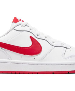 (Youth) Nike Court Borough Low 2 'White University Red' BQ5448-103