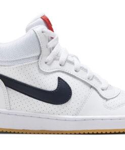 (Youth) Nike Court Borough Mid White Obsidian Gum 839977-107 Nicesnk